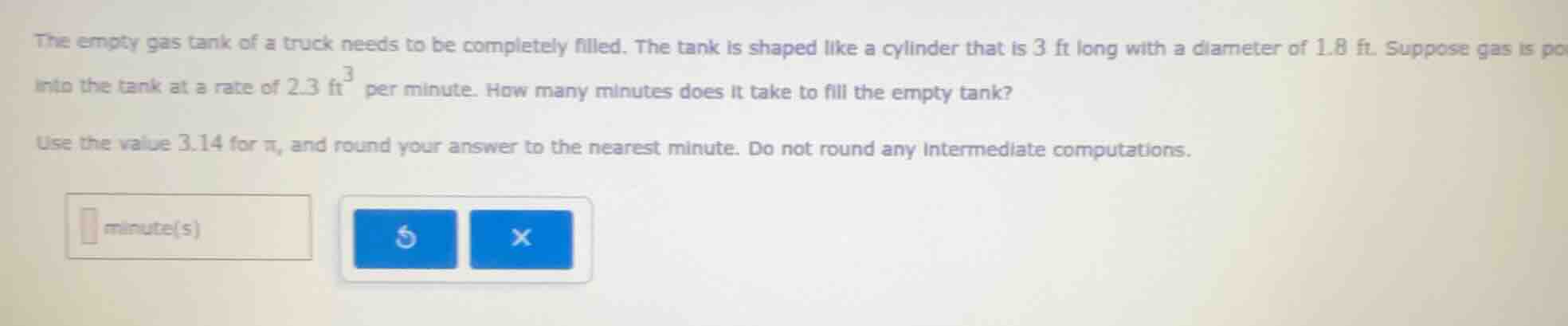 the empty gas tank of a truck needs to be completely filled. the tank i…