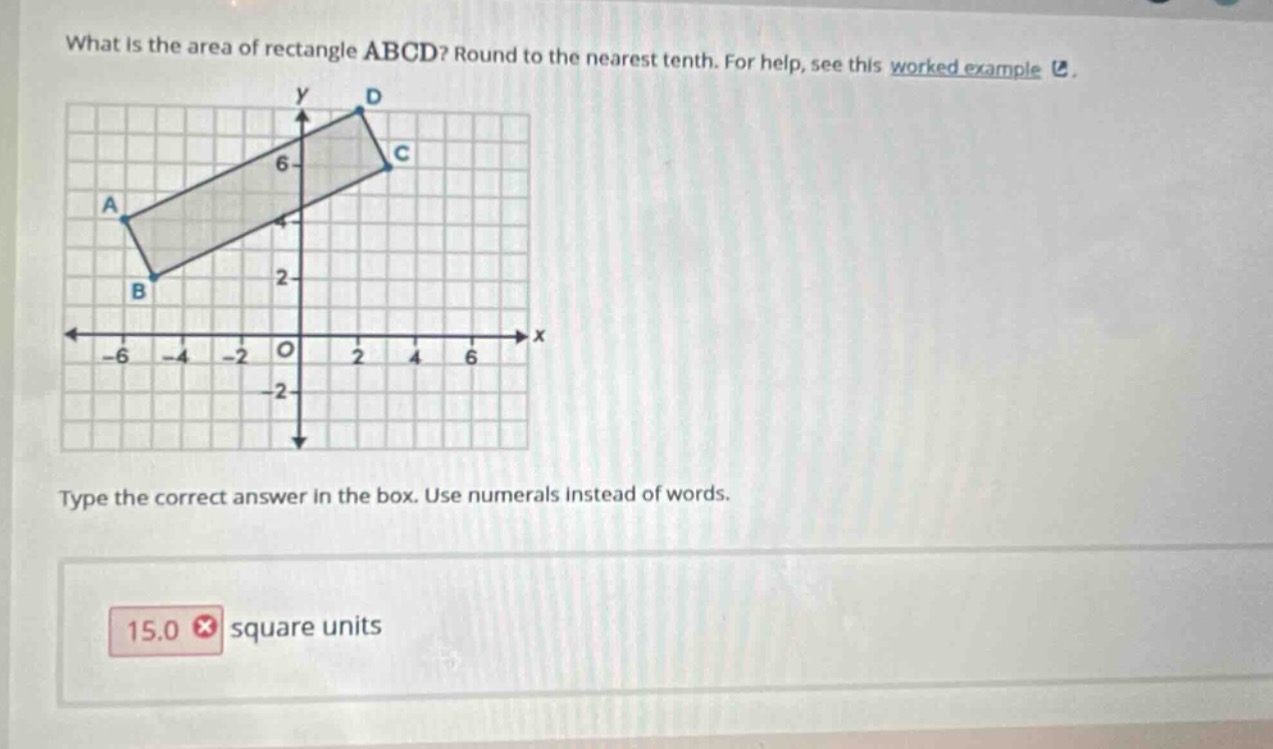 what is the area of rectangle abcd? round to the nearest tenth. for hel…