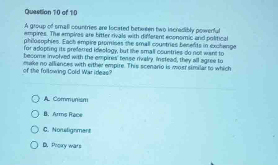 question 10 of 10 a group of small countries are located between two in…