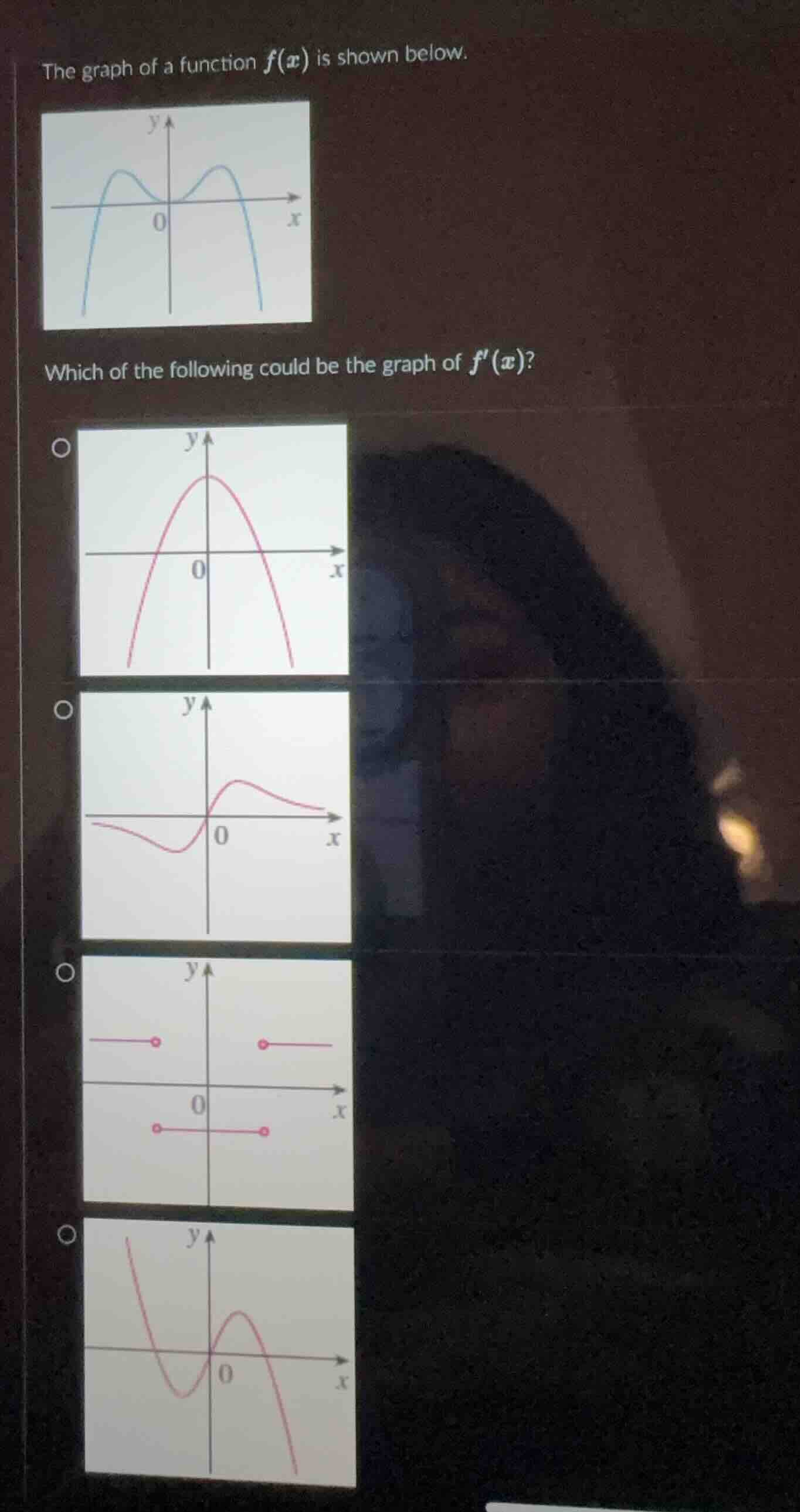 the graph of a function $f(x)$ is shown below. which of the following c…