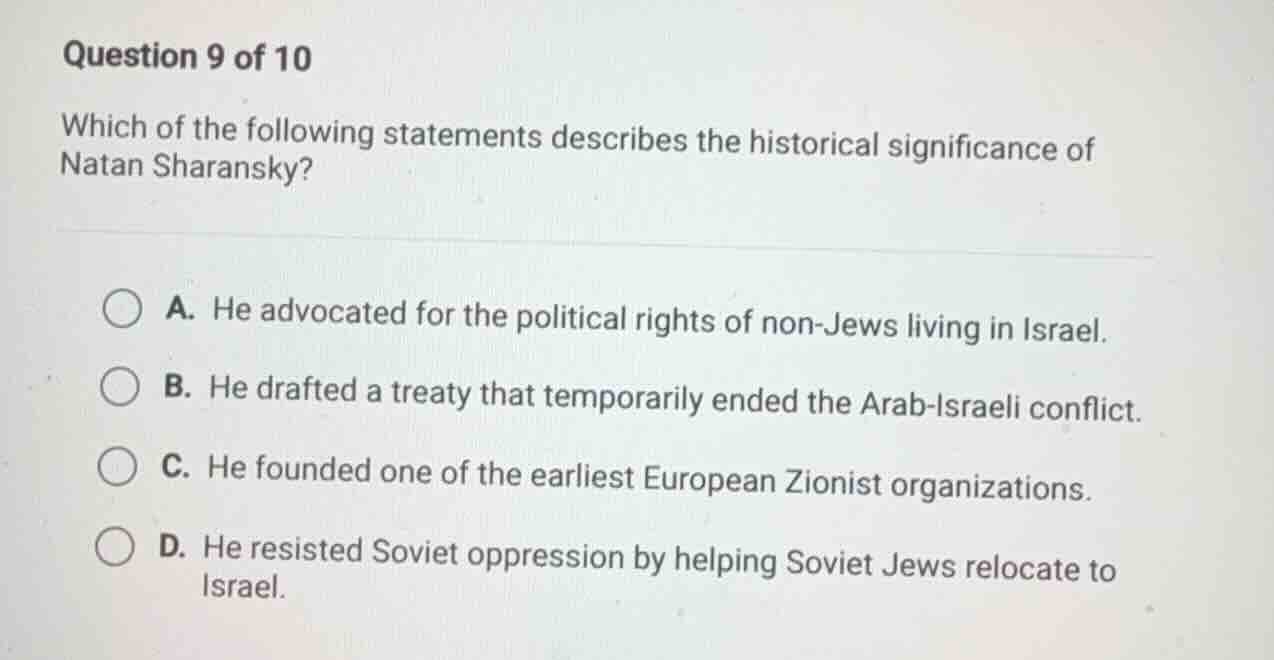 question 9 of 10 which of the following statements describes the histor…