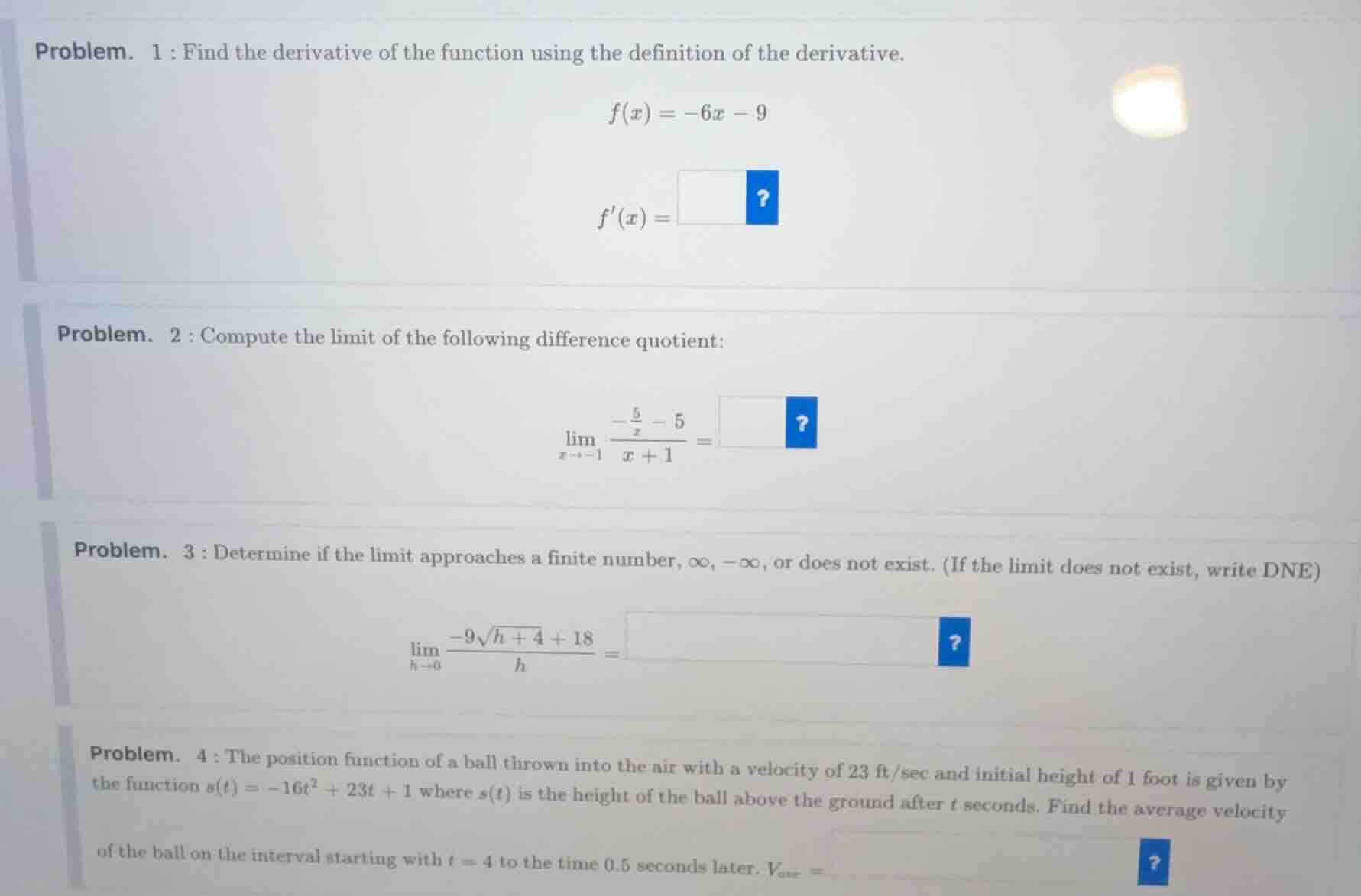 problem. 1 : find the derivative of the function using the definition o…