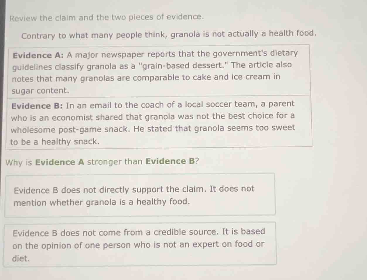 review the claim and the two pieces of evidence. contrary to what many …