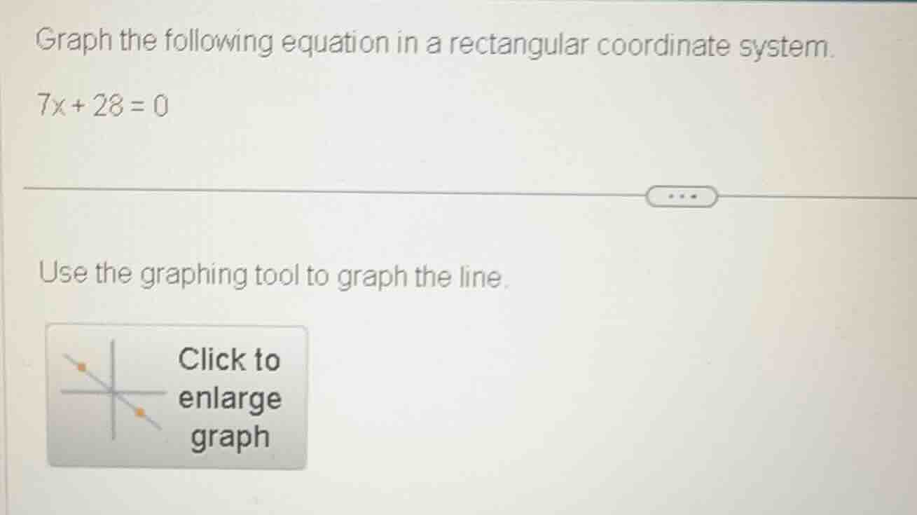 graph the following equation in a rectangular coordinate system. 7x + 2…