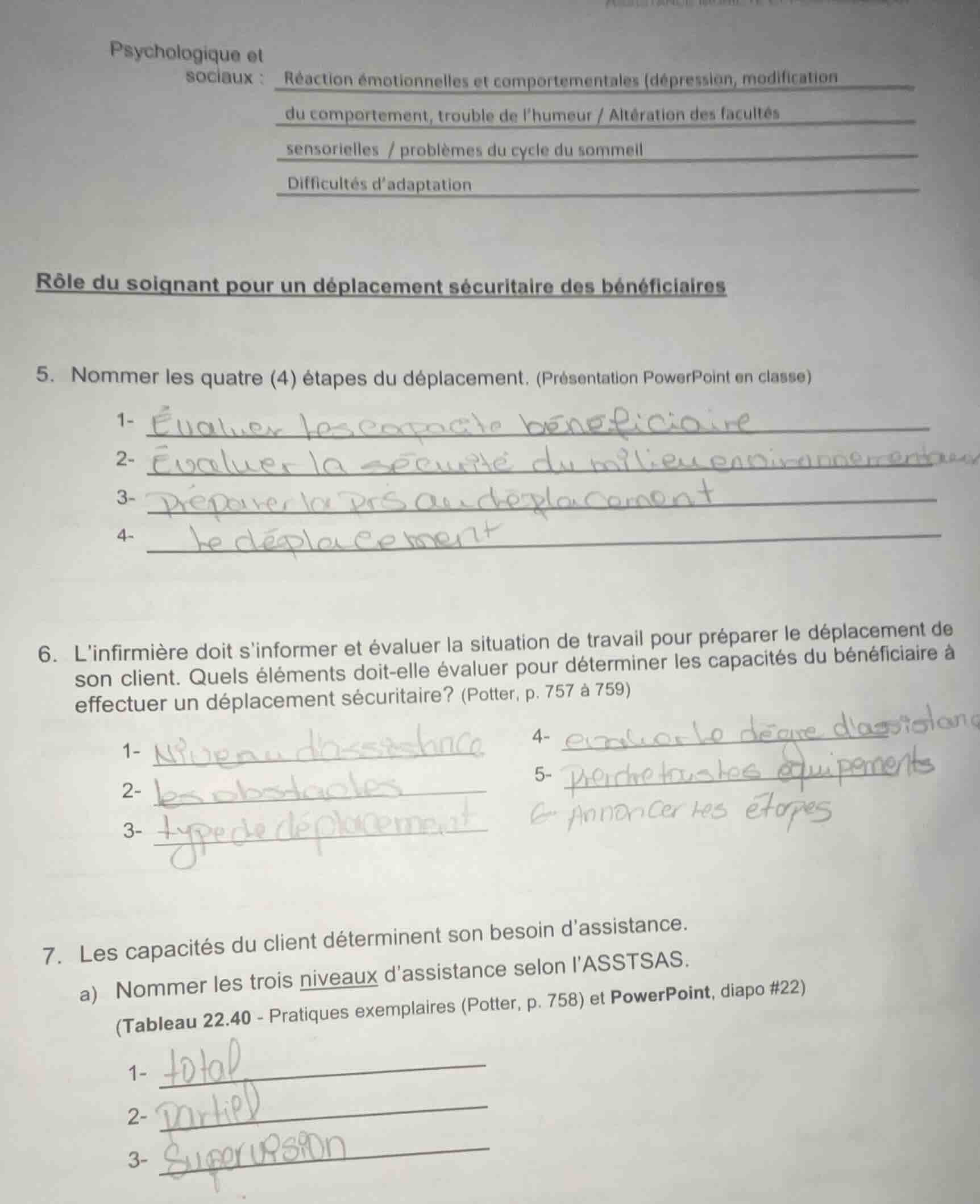 psychologique et sociaux : réaction émotionnelles et comportementales (…