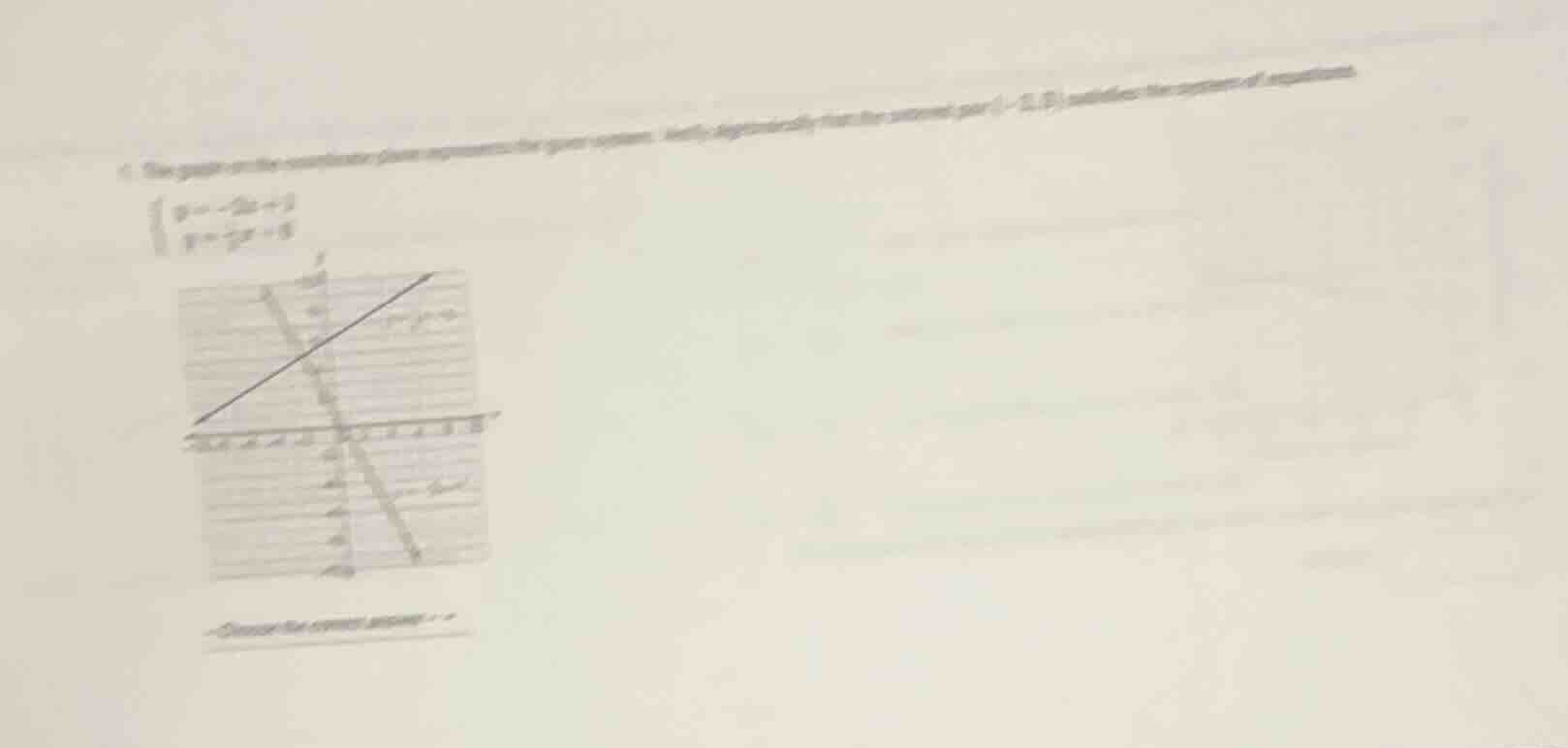 1. the graph on the coordinate plane represents the given system. verif…