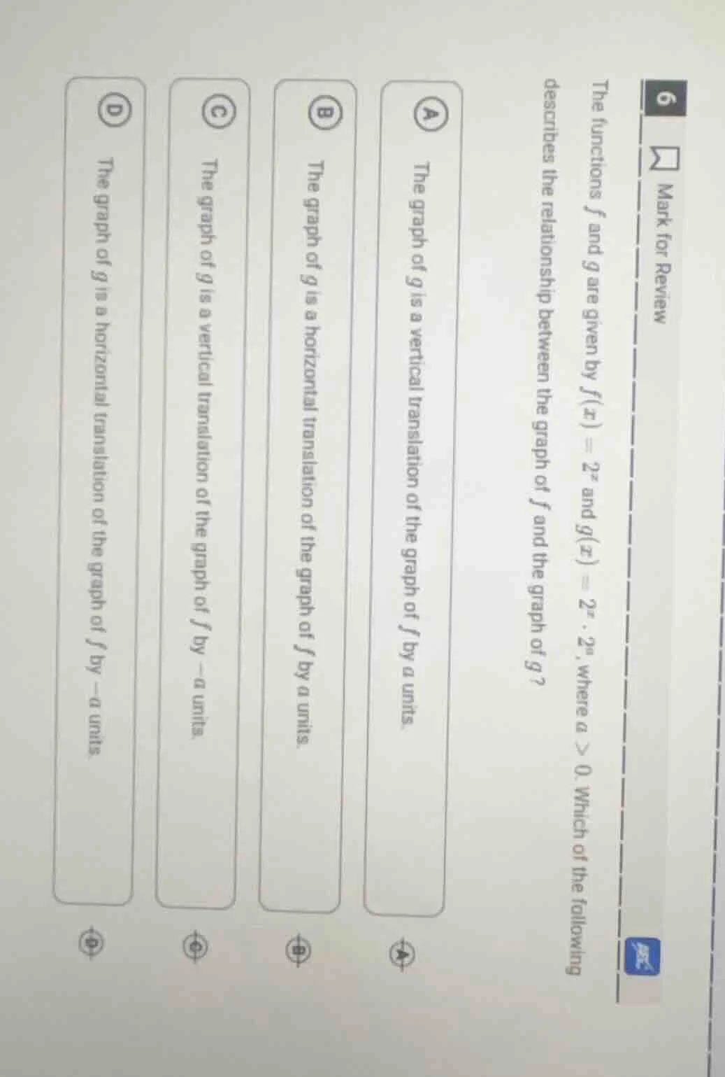 6 mark for review the functions ( f ) and ( g ) are given by ( f(x) = 2…