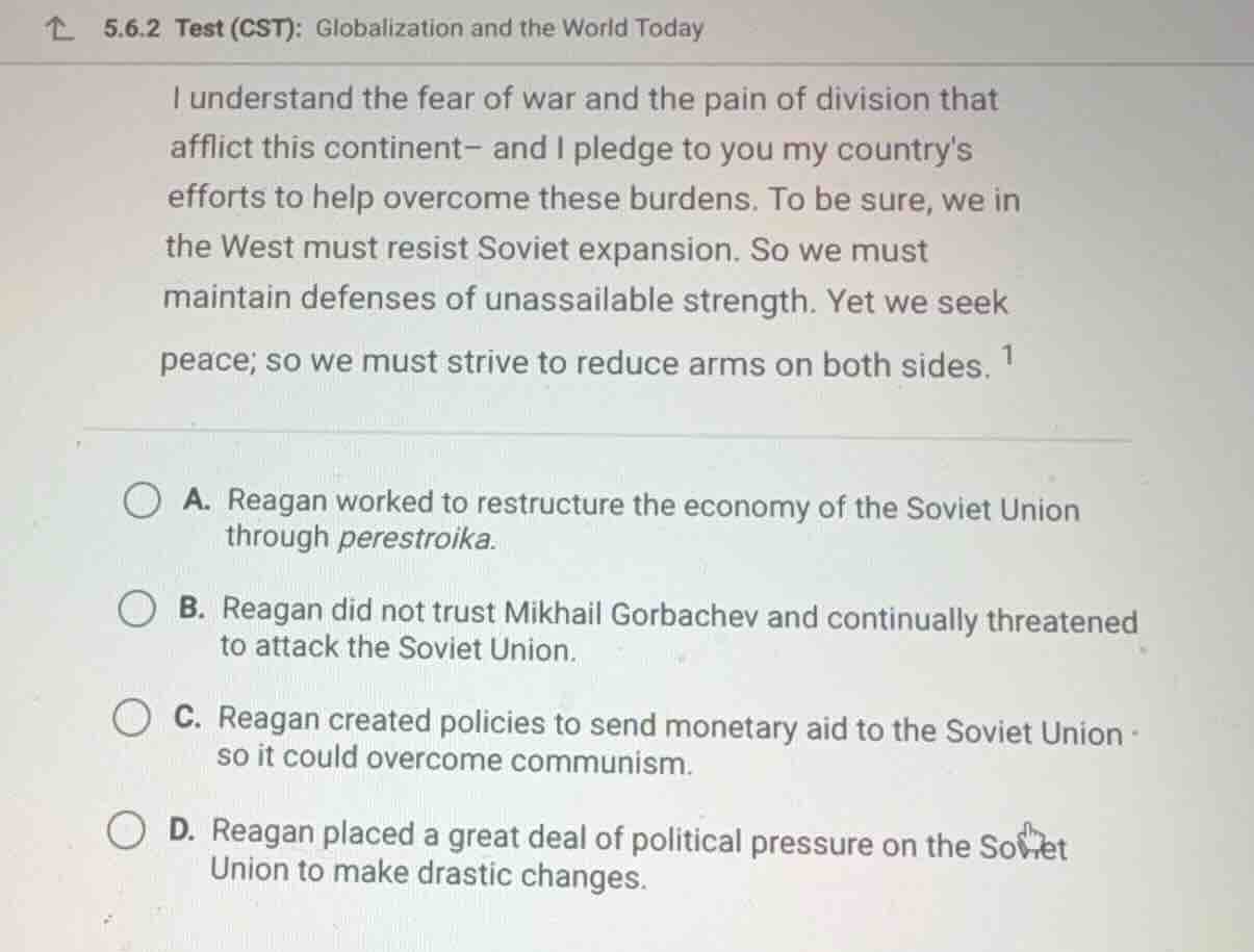 5.6.2 test (cst): globalization and the world today i understand the fe…