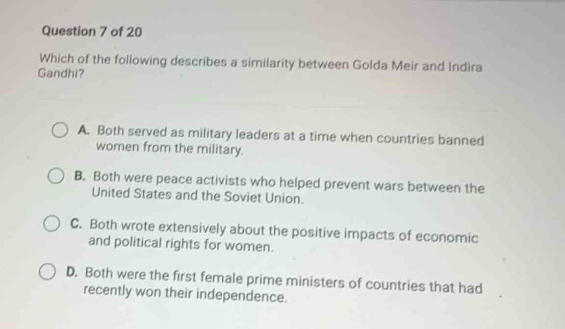 question 7 of 20 which of the following describes a similarity between …