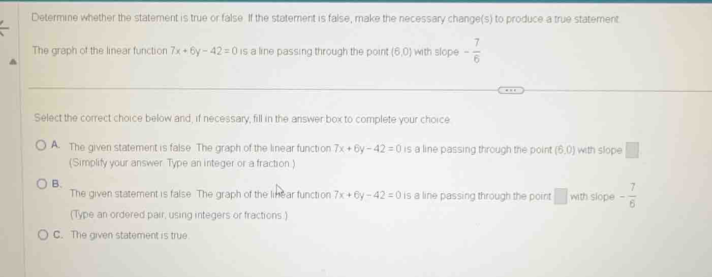 determine whether the statement is true or false. if the statement is f…