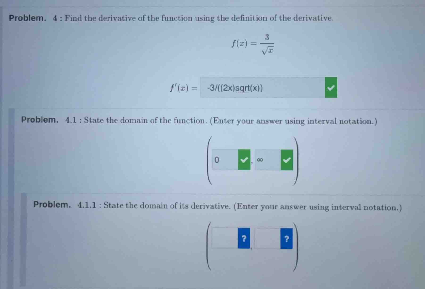 problem. 4 : find the derivative of the function using the definition o…