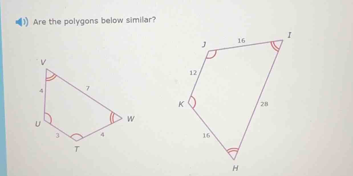 are the polygons below similar?