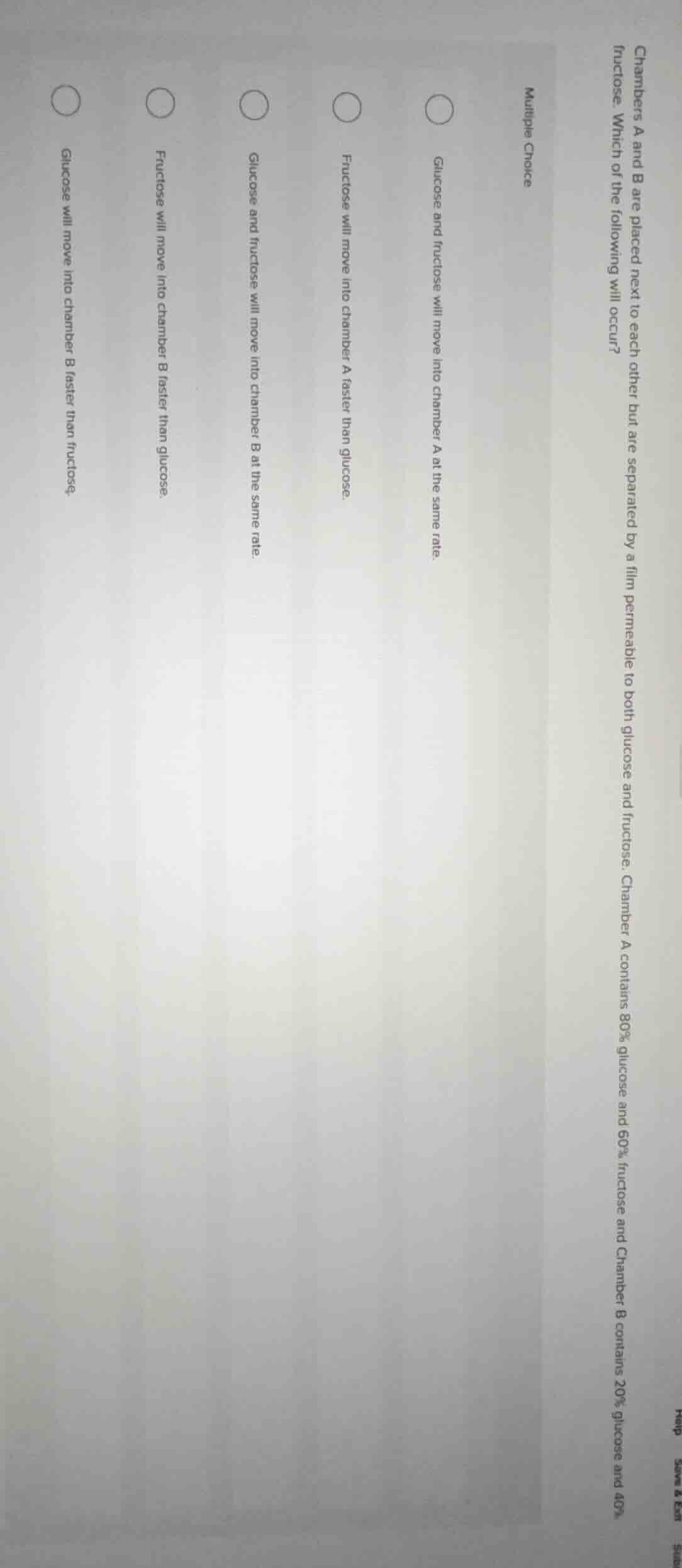 chambers a and b are placed next to each other but are separated by a f…