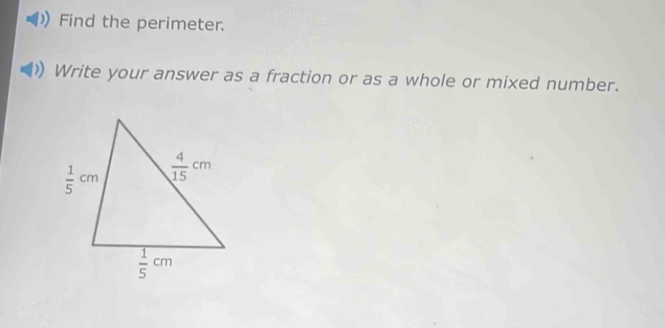 find the perimeter. write your answer as a fraction or as a whole or mi…