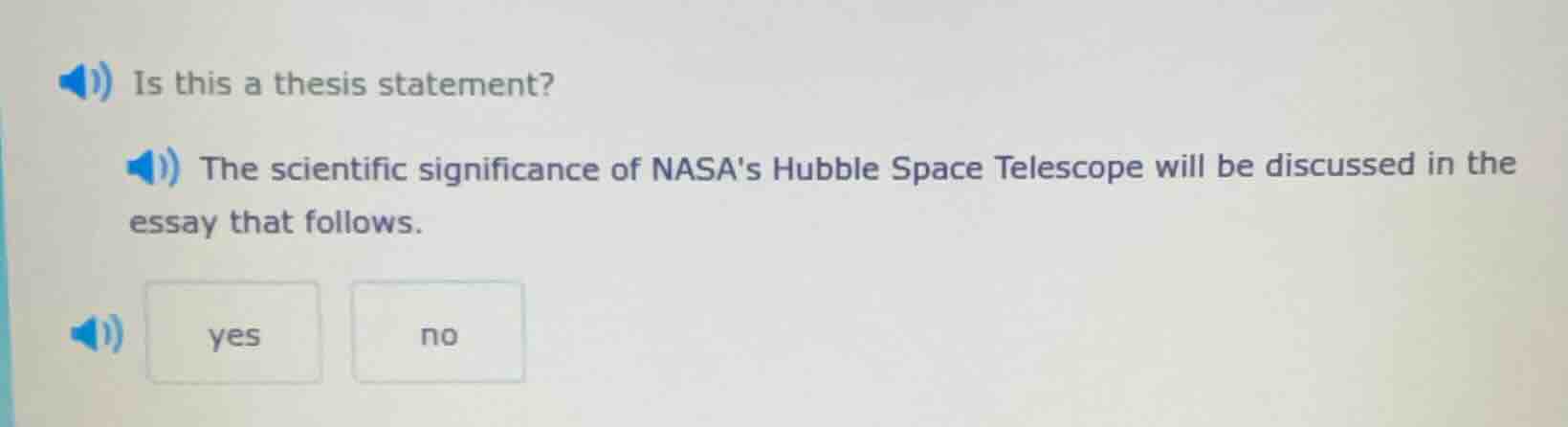 is this a thesis statement? the scientific significance of nasas hubble…