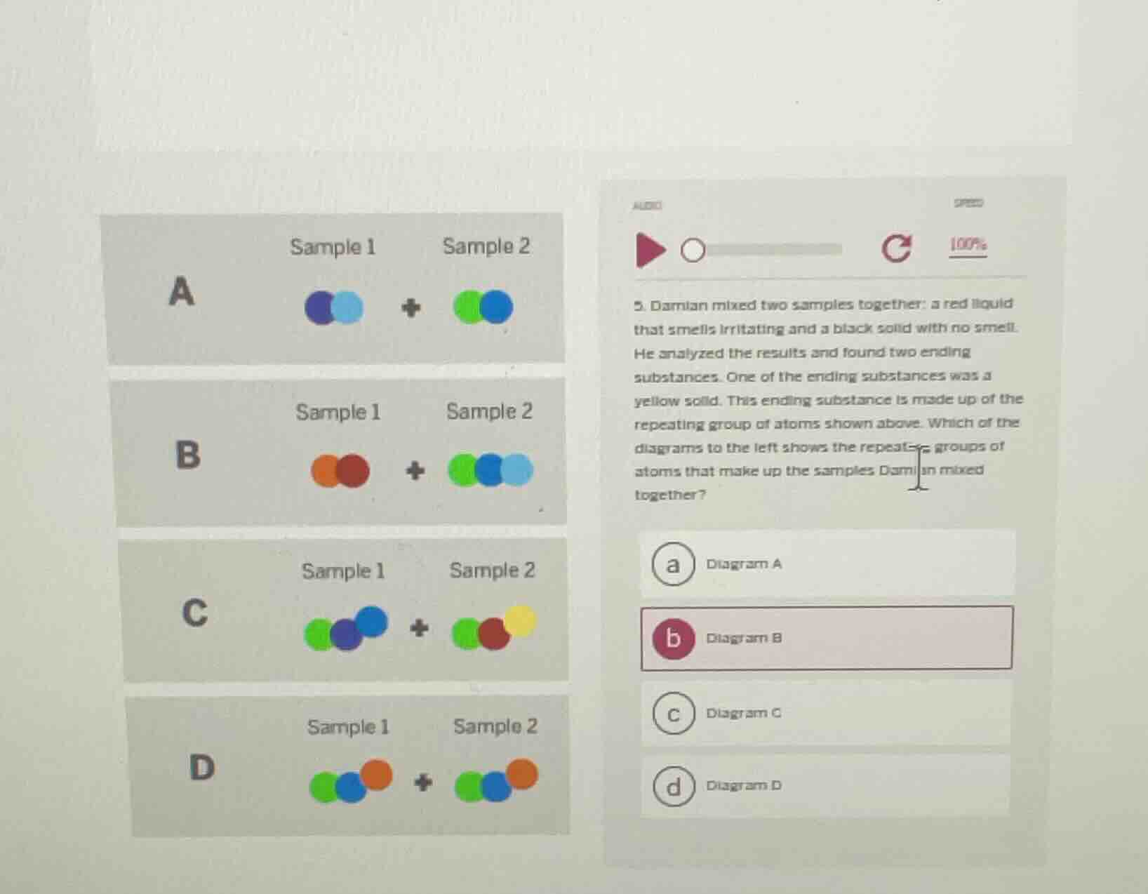 5. damian mixed two samples together: a red liquid that smells irritati…