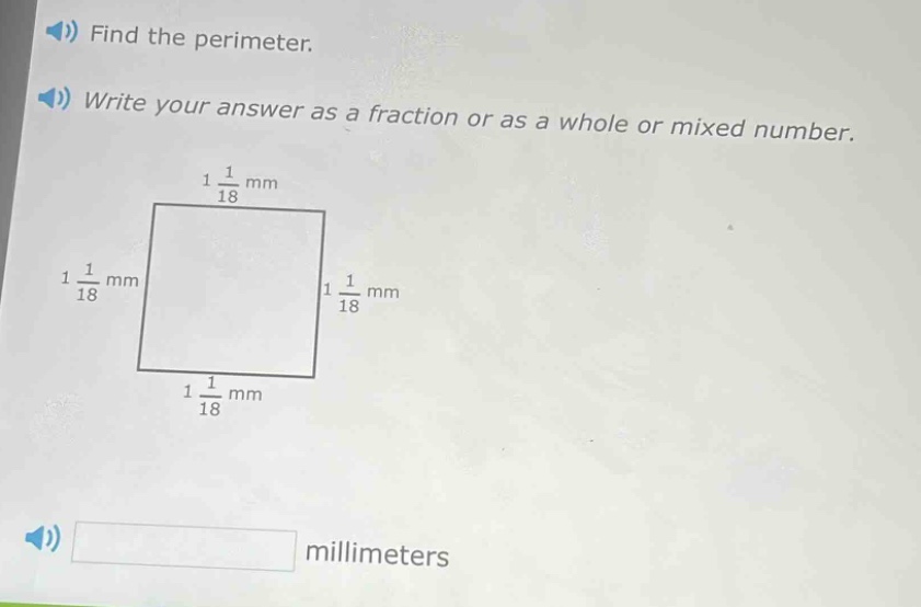 find the perimeter. write your answer as a fraction or as a whole or mi…