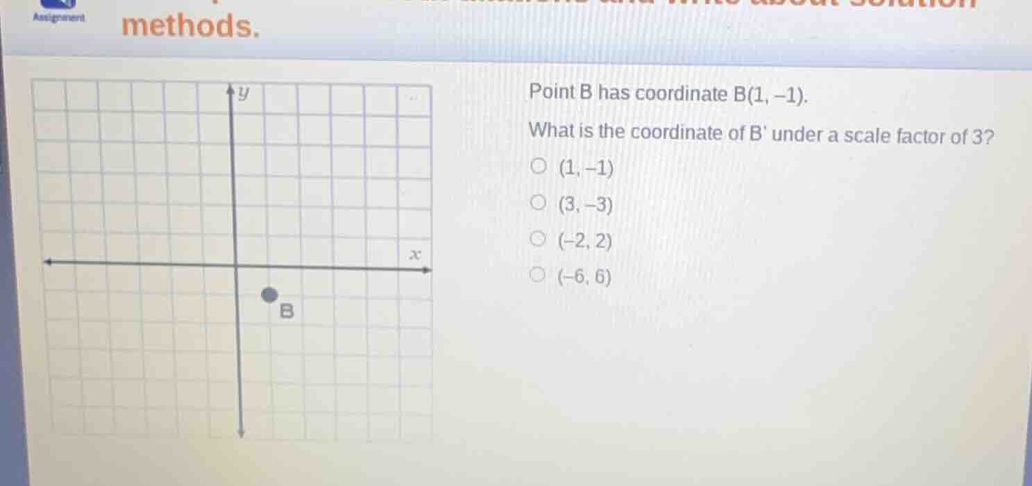 methods. point b has coordinate b(1, -1). what is the coordinate of b u…