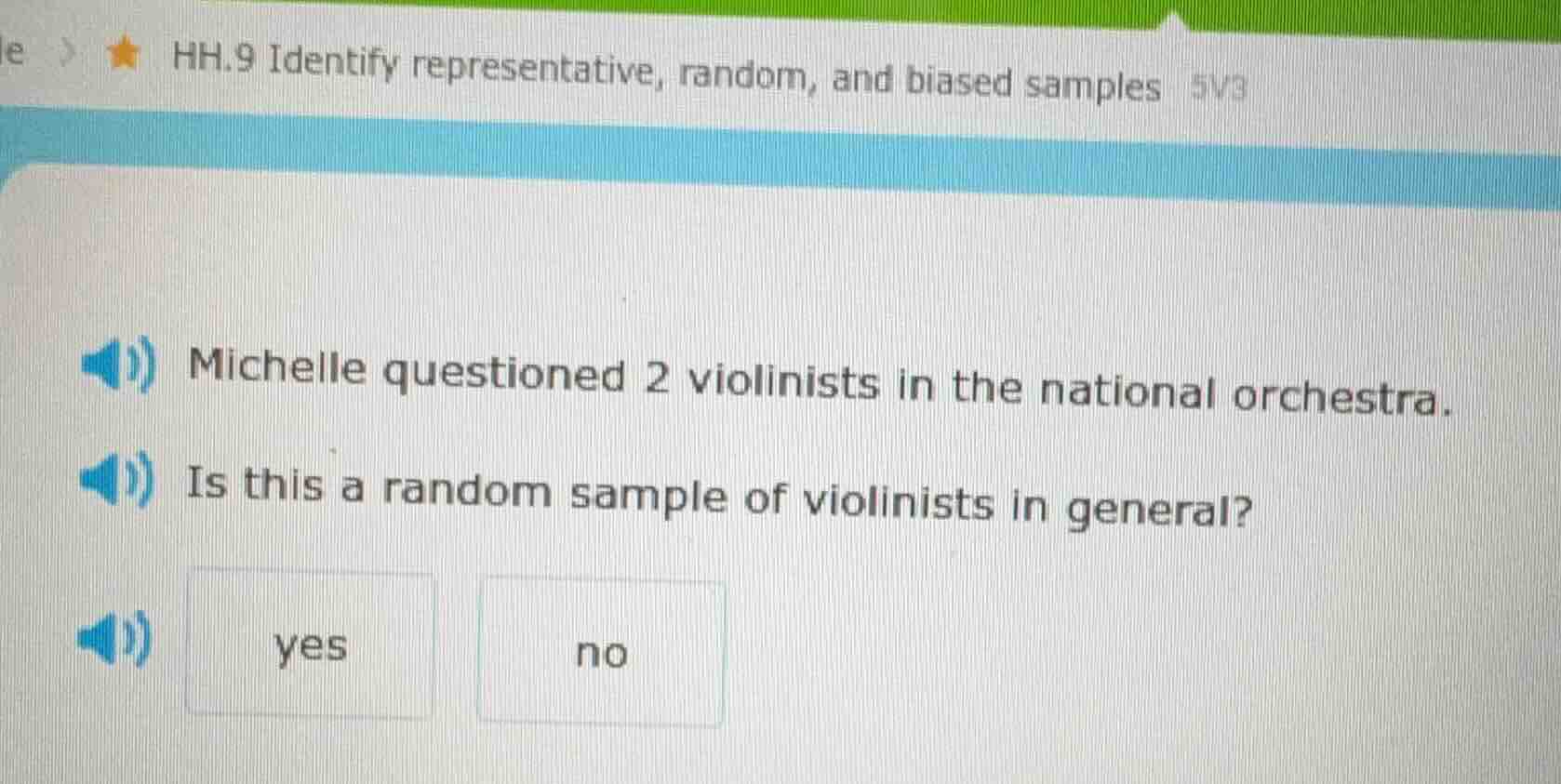 michelle questioned 2 violinists in the national orchestra. is this a r…