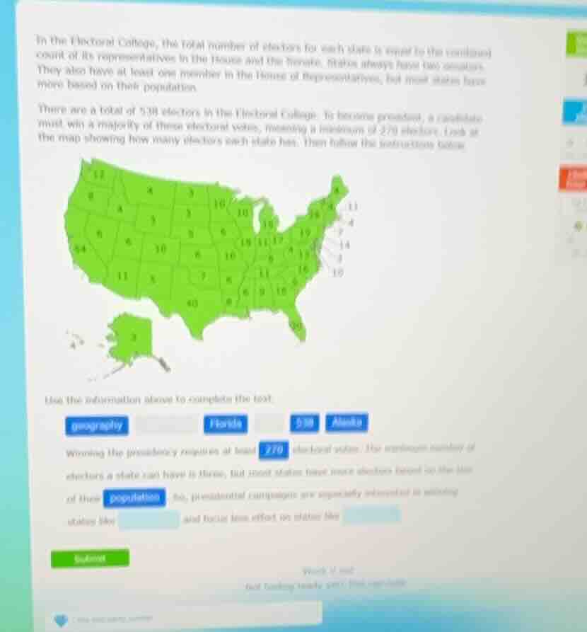 in the electoral college, the total number of electors for each state i…