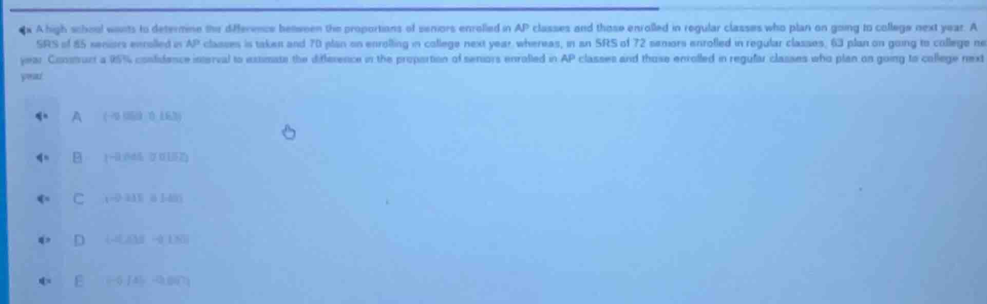 a high school wants to determine the difference between the proportions…