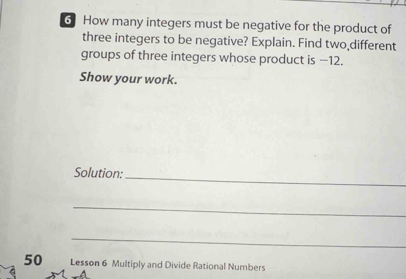 6 how many integers must be negative for the product of three integers …