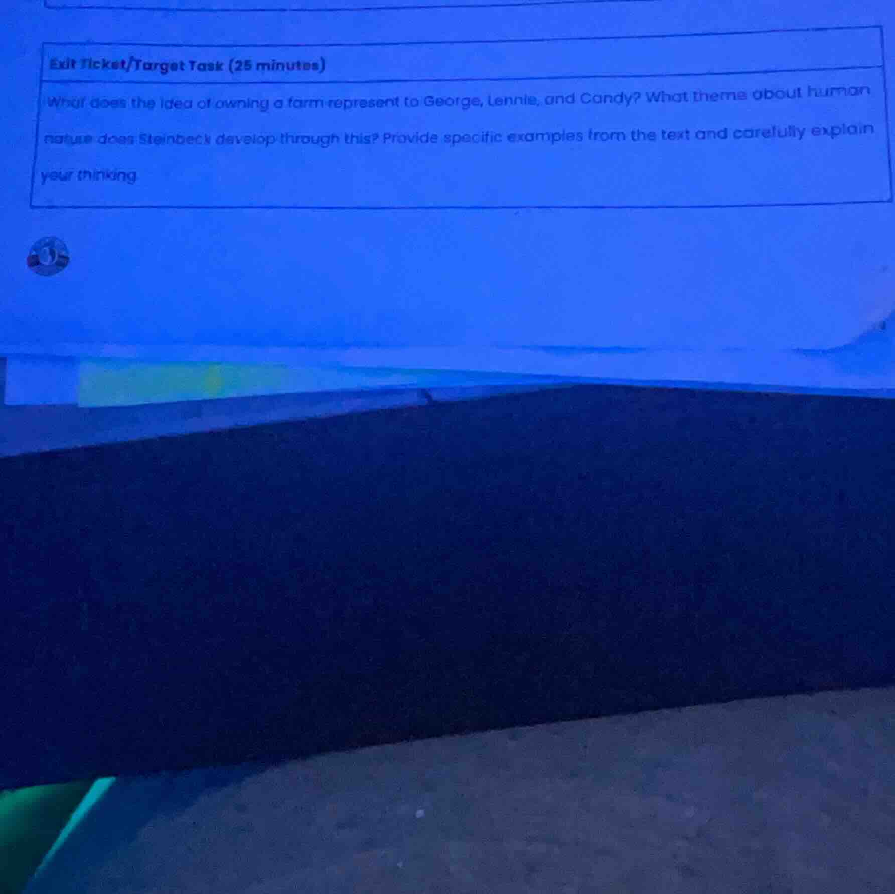 exit ticket/target task (25 minutes) what does the idea of owning a far…