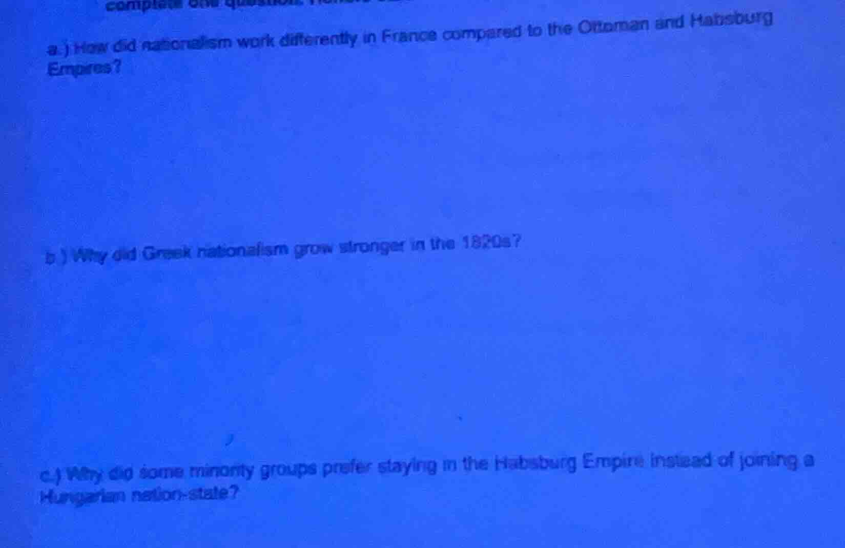 a.) how did nationalism work differently in france compared to the otto…