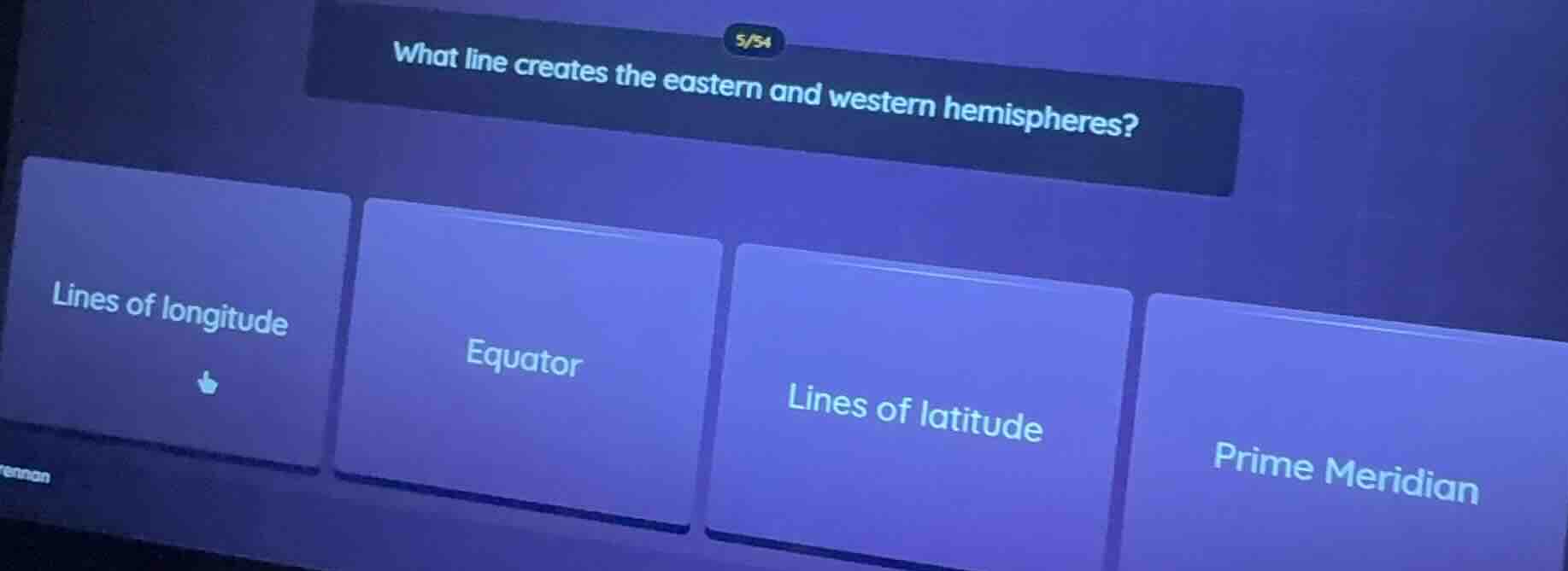 what line creates the eastern and western hemispheres? lines of longitu…