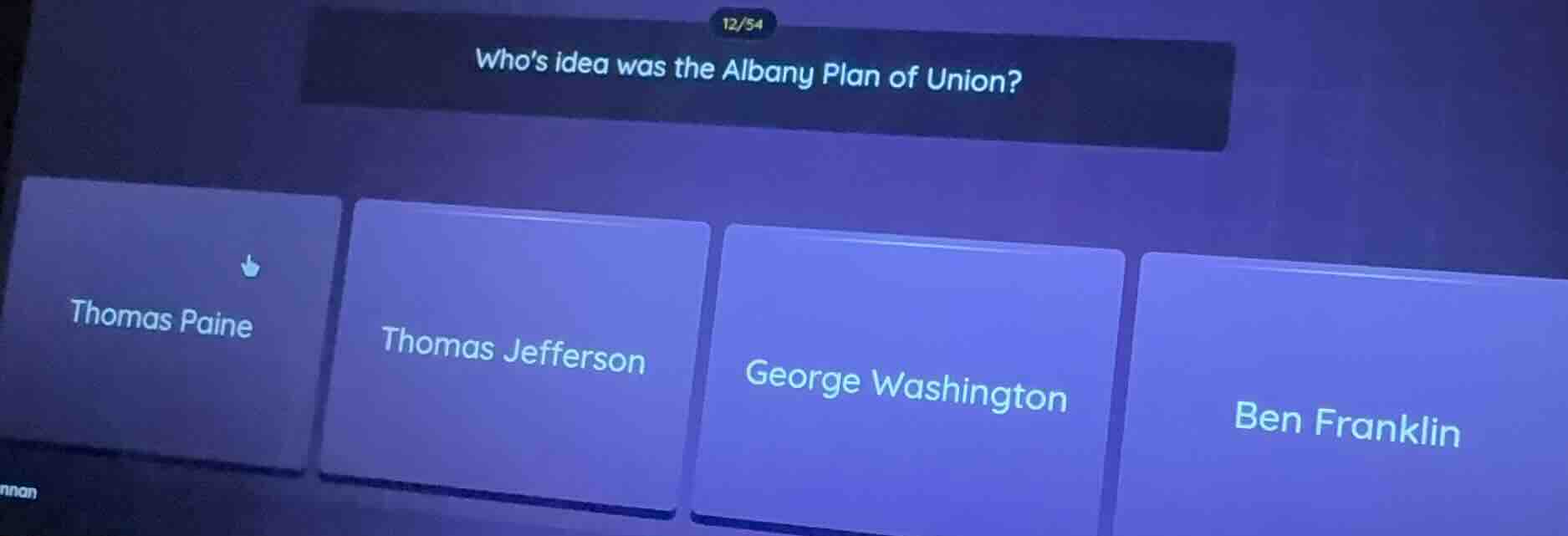 whos idea was the albany plan of union? thomas paine thomas jefferson g…