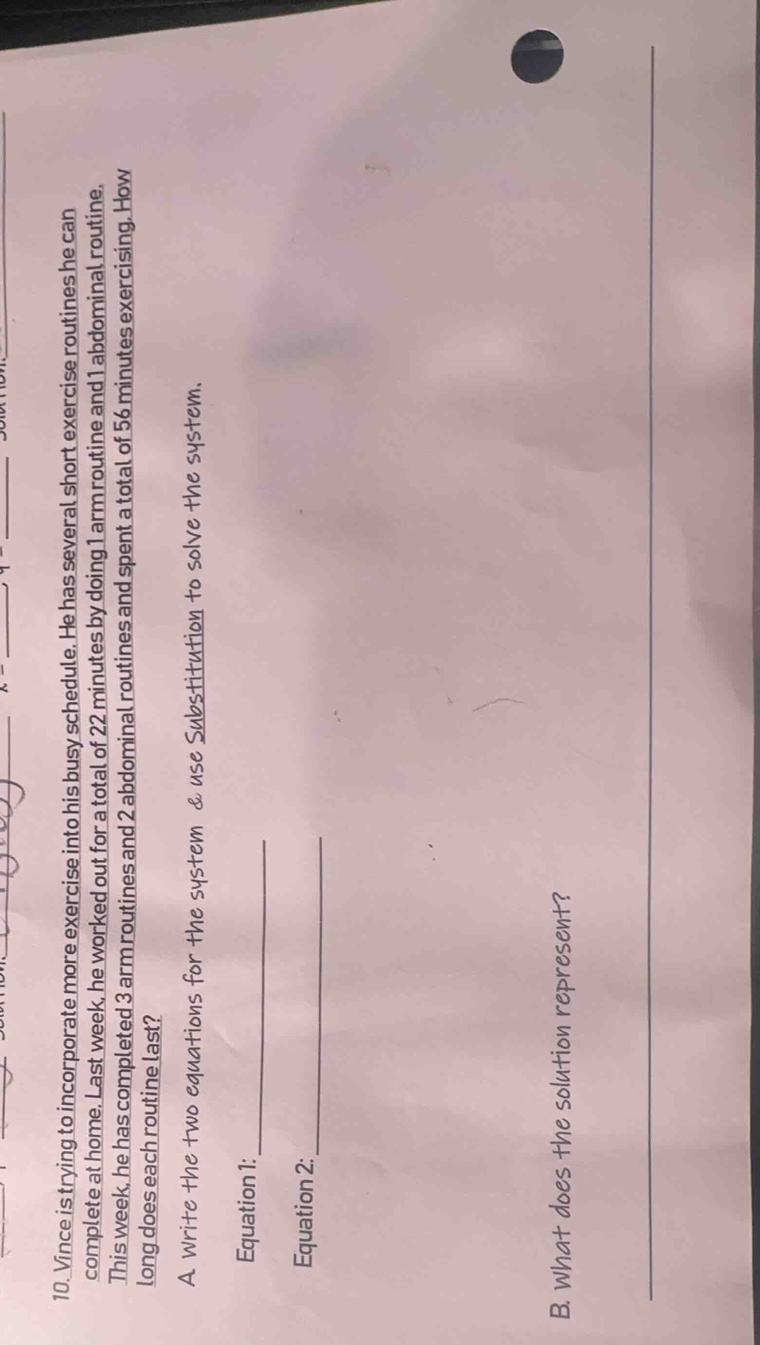 10. vince is trying to incorporate more exercise into his busy schedule…