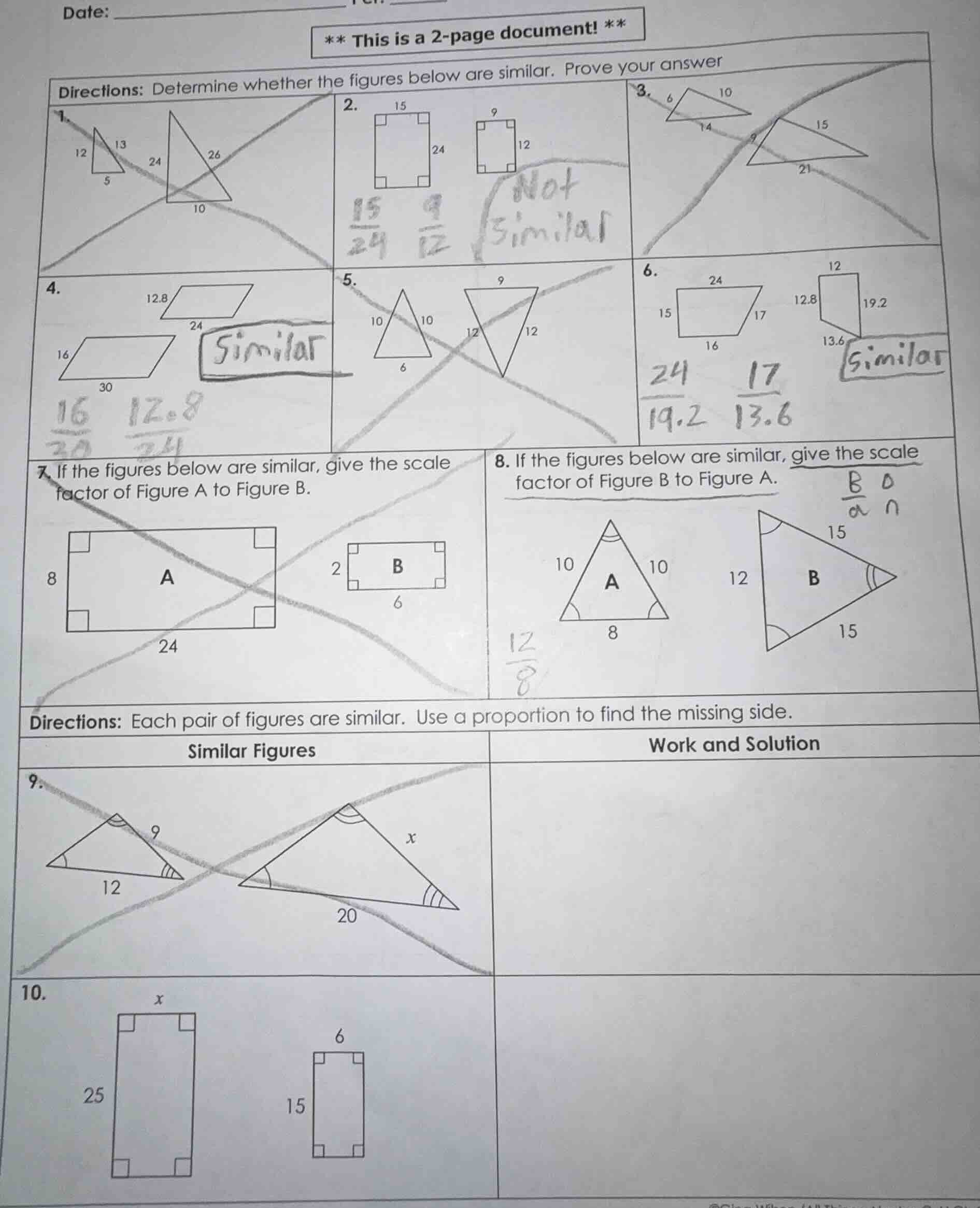 date: ** this is a 2 - page document! ** directions: determine whether …