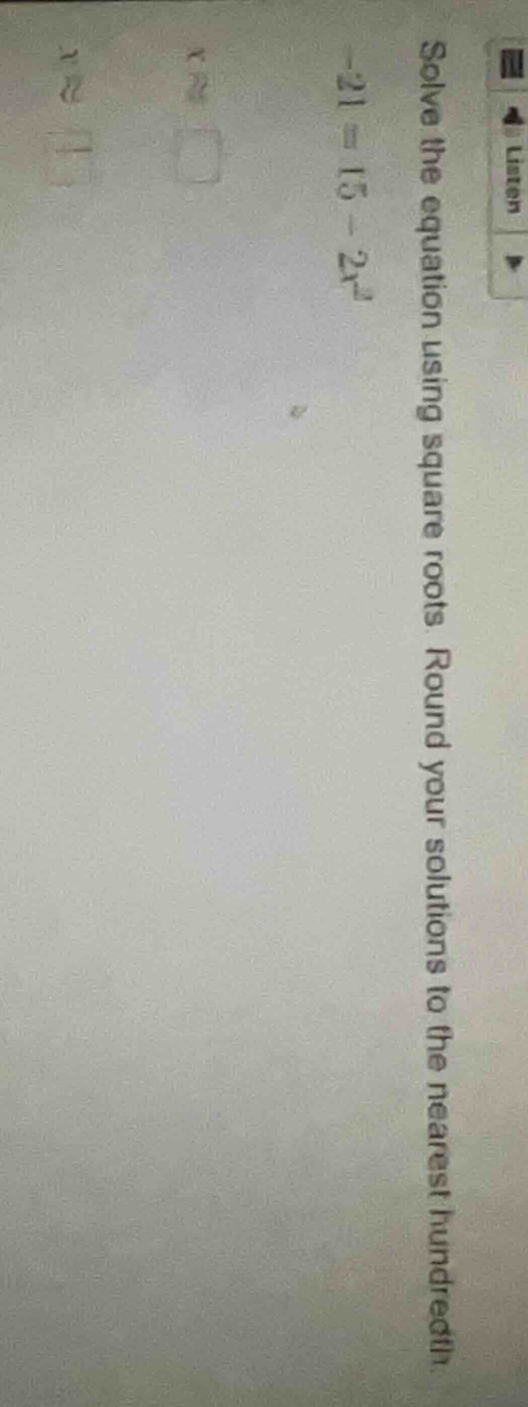 solve the equation using square roots. round your solutions to the near…