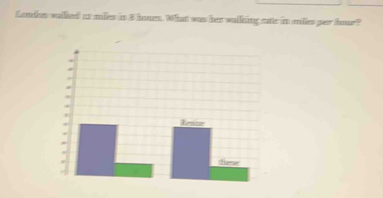 london walked 12 miles in 8 hours. what was her walking rate in miles p…