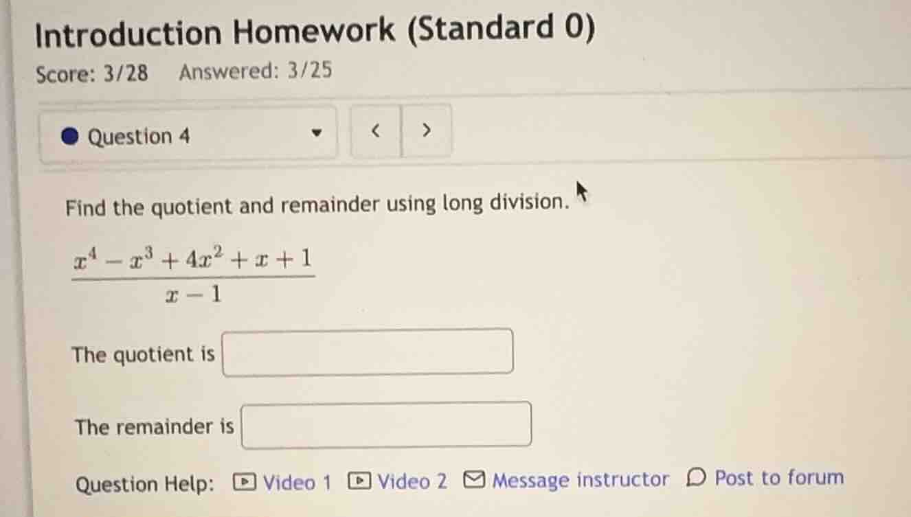 introduction homework (standard 0) score: 3/28 answered: 3/25 question …