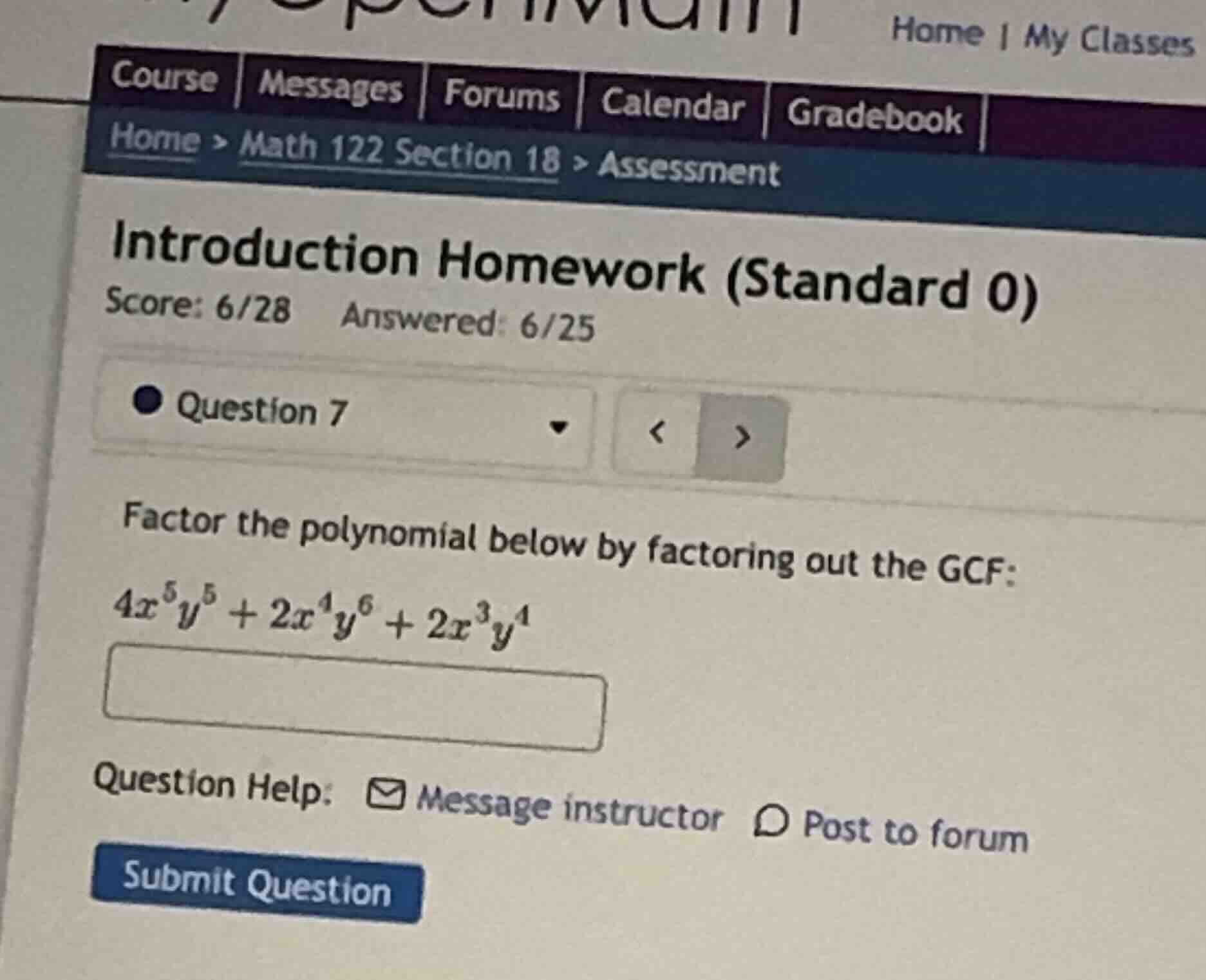 introduction homework (standard 0) score: 6/28 answered: 6/25 question …