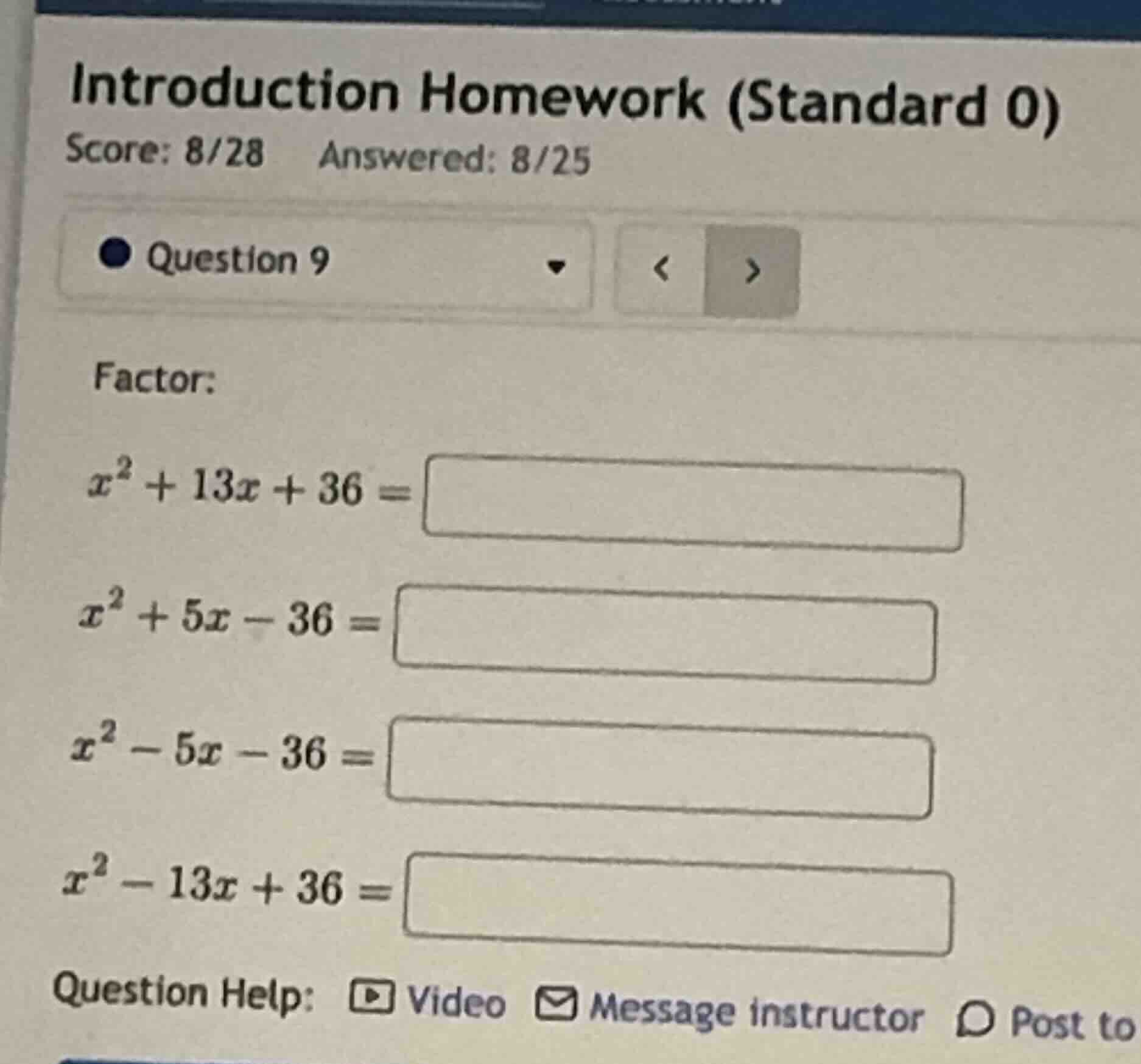 introduction homework (standard 0) score: 8/28 answered: 8/25 question …