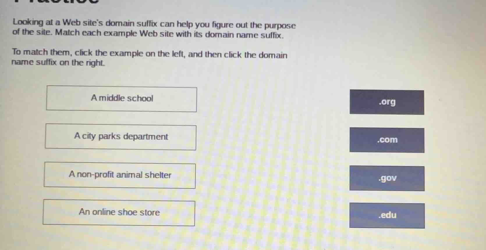 looking at a web site’s domain suffix can help you figure out the purpo…