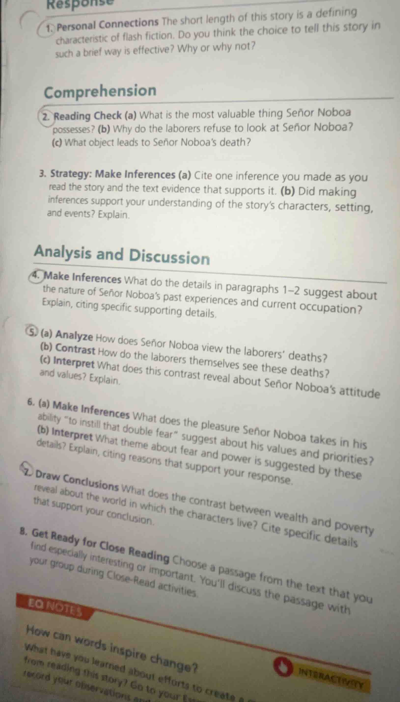 response 1. personal connections the short length of this story is a de…