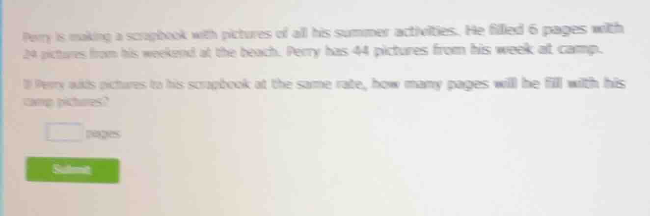 perry is making a scrapbook with pictures of all his summer activities.…