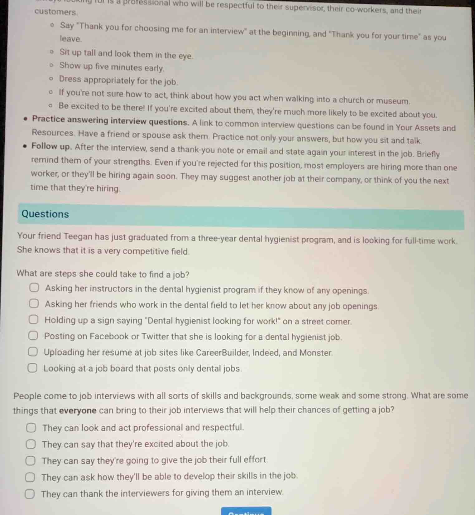 customers. - say \thank you for choosing me for an interview\ at the be…