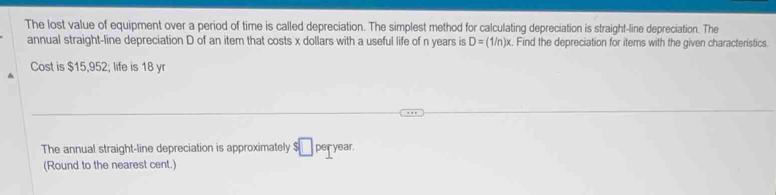 the lost value of equipment over a period of time is called depreciatio…