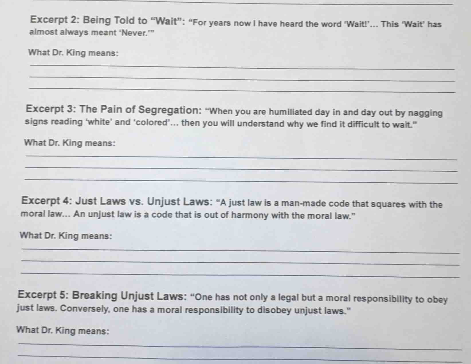 excerpt 2: being told to \wait\: \for years now i have heard the word w…