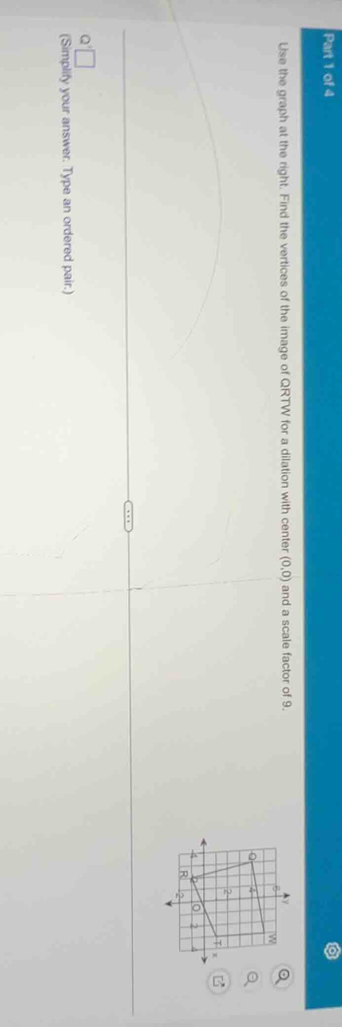 part 1 of 4 use the graph at the right. find the vertices of the image …