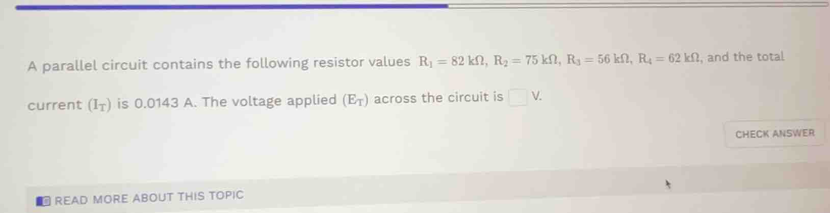 a parallel circuit contains the following resistor values $r_1 = 82 \te…