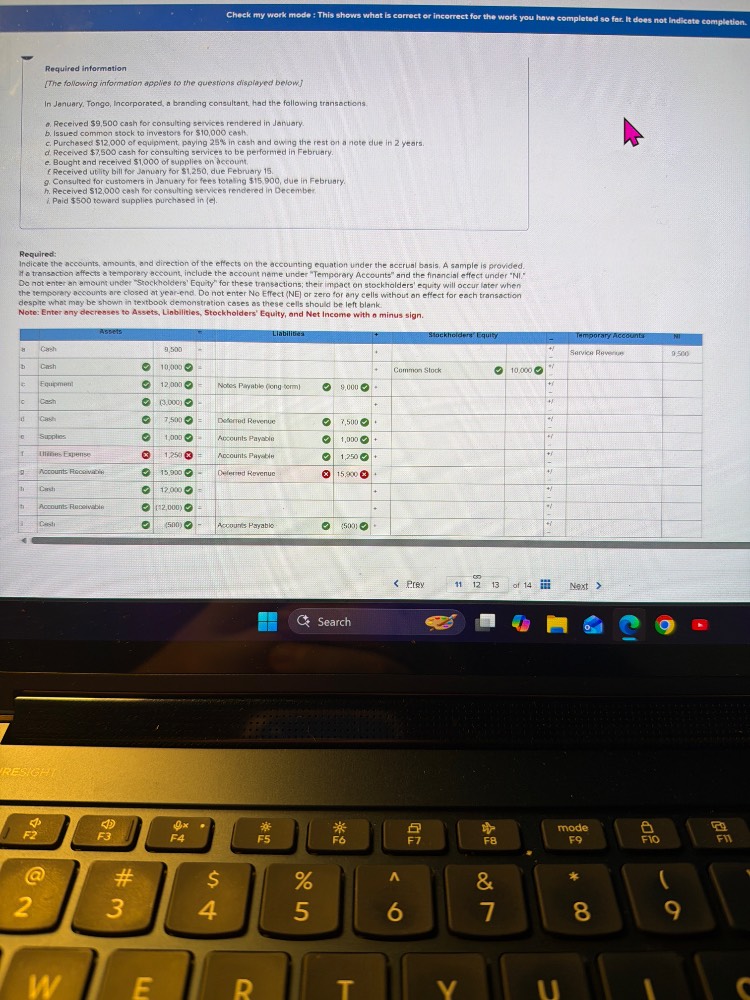 check my work mode : this shows what is correct or incorrect for the wo…