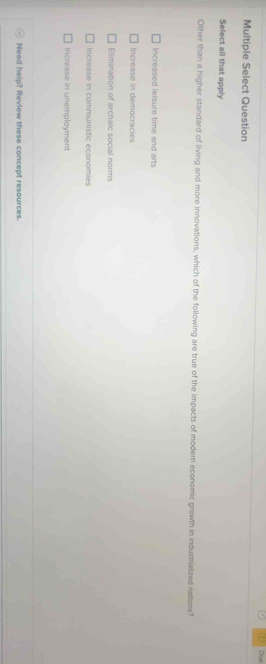 multiple select question select all that apply other than a higher stan…