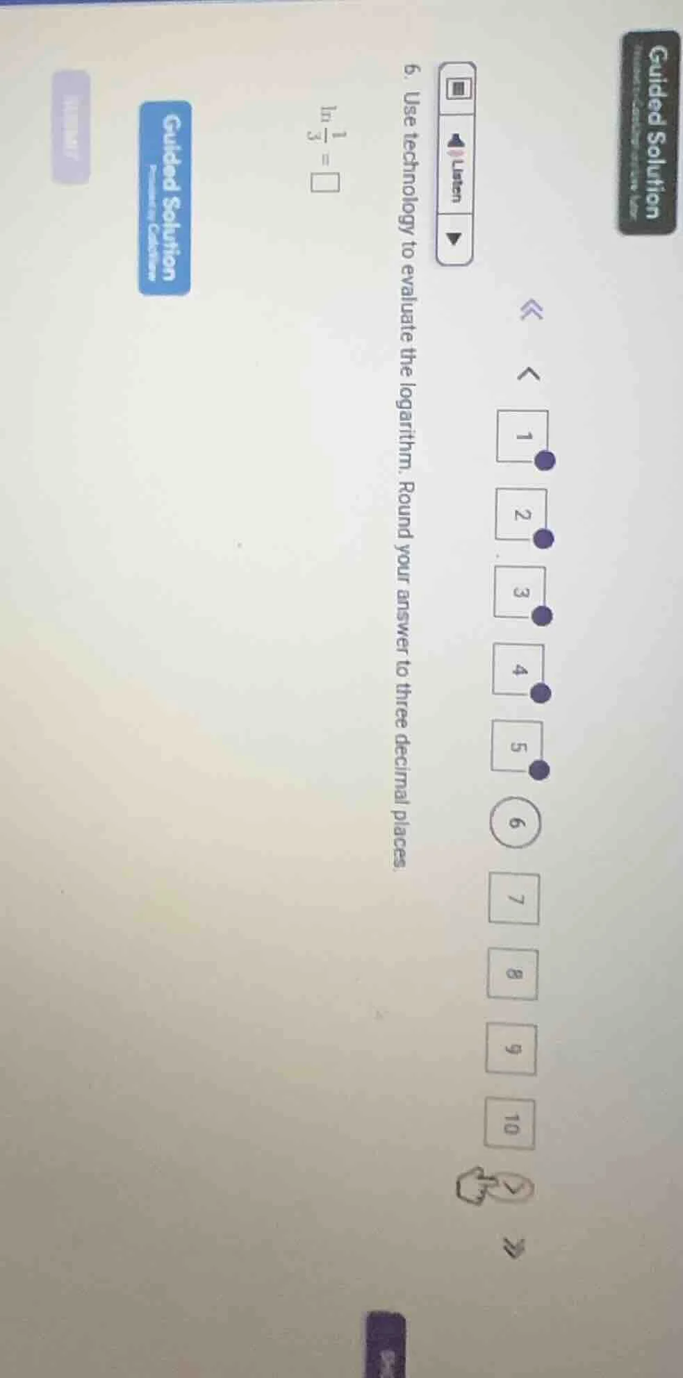 6. use technology to evaluate the logarithm. round your answer to three…