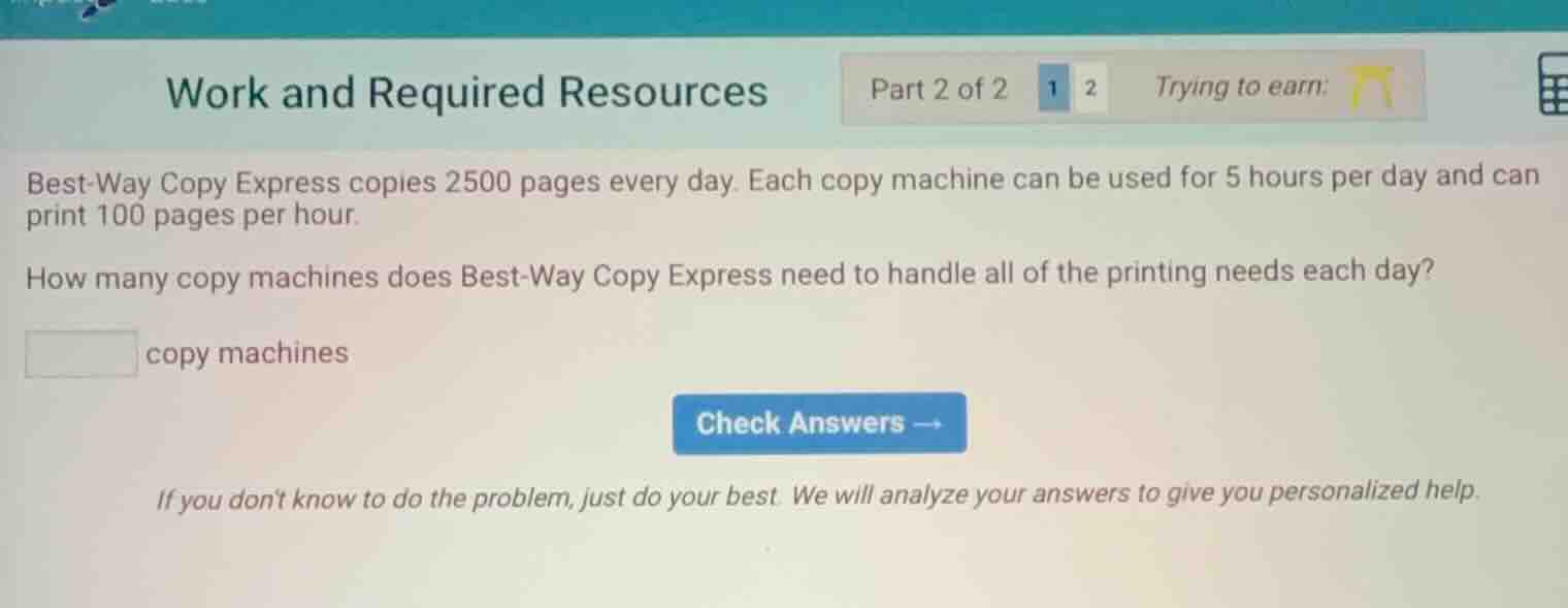 work and required resources part 2 of 2 1 2 trying to earn: best - way …