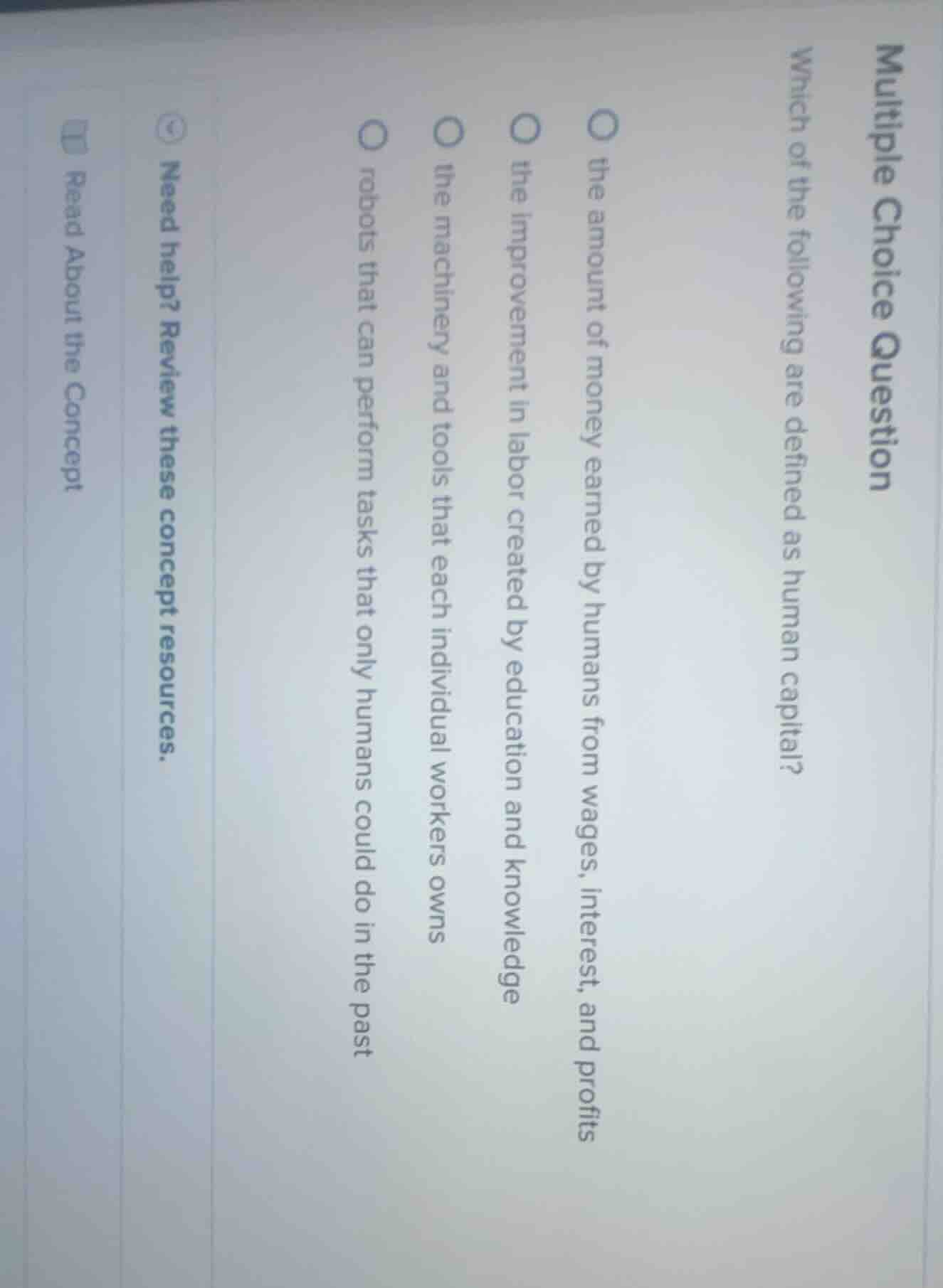 multiple choice question which of the following are defined as human ca…